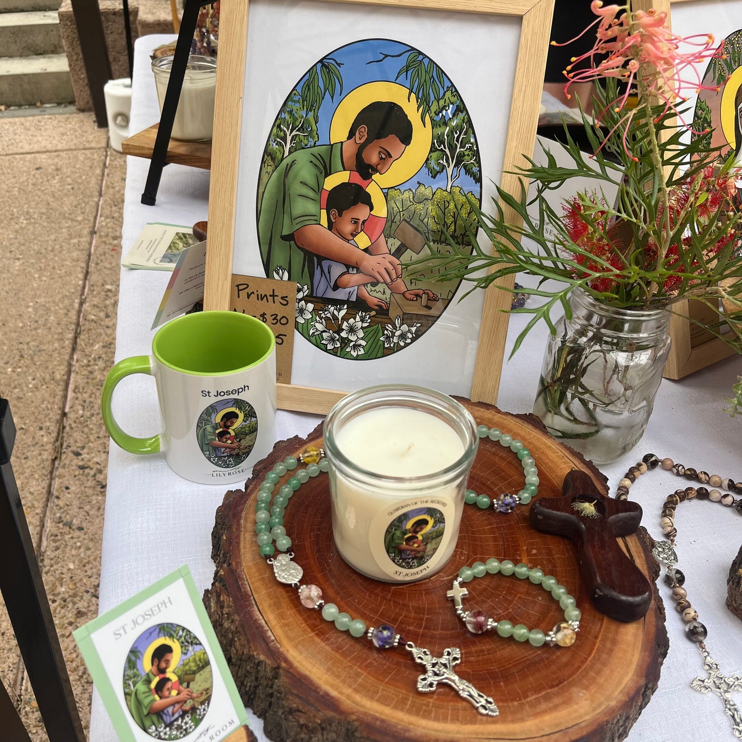 Rosary Inspired by St Joseph (green) - Australian Flower Series