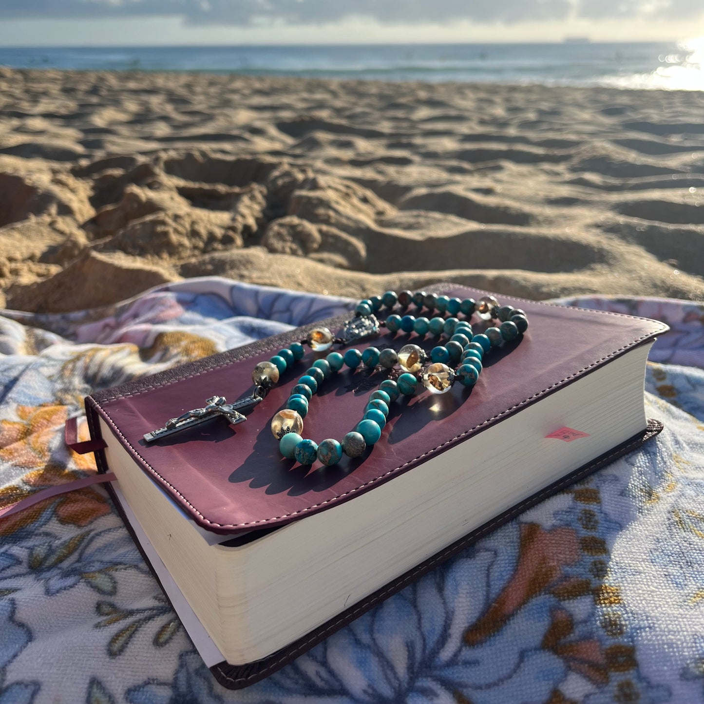 Rosary inspired by Our Lady Star of the Sea (blue) - Australian Flower Series