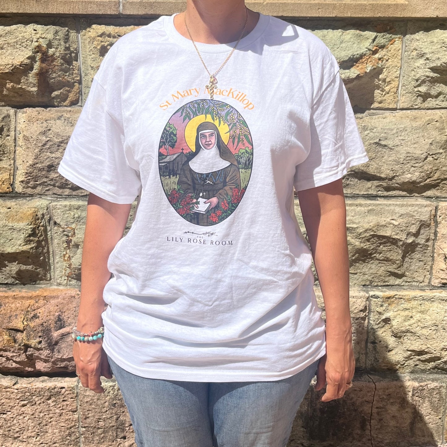 St Mary MacKillop Icon T-Shirt - Australian Flower Series