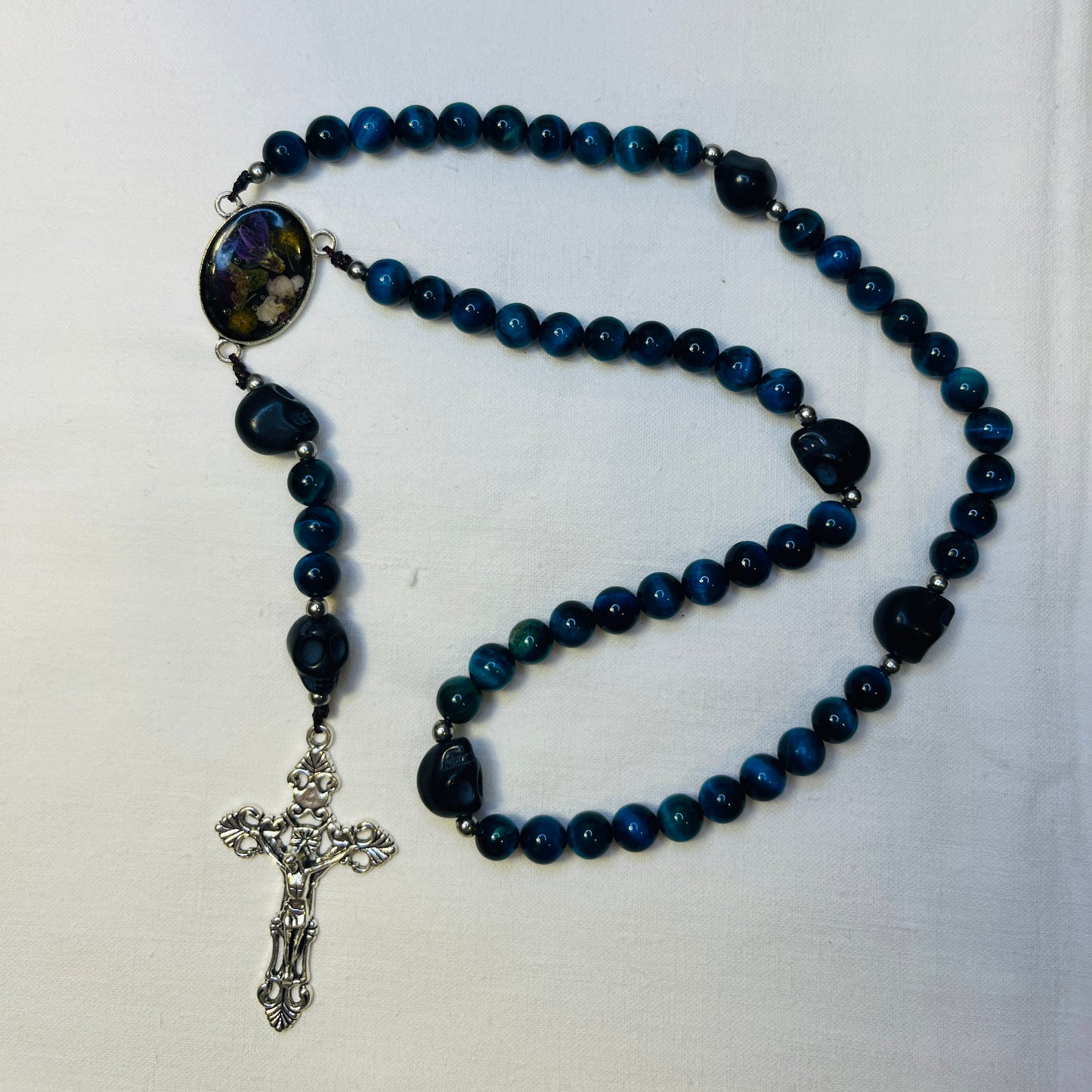 Momento Mori Rosary - Blue