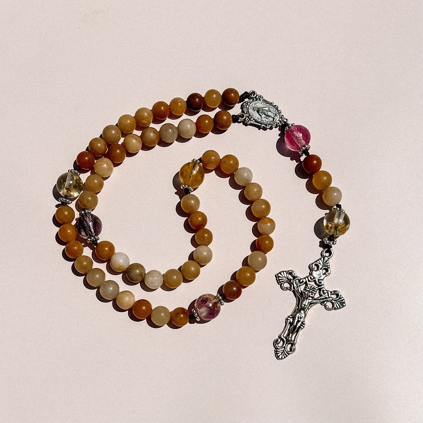 Rosary Inspired by St Mary MacKillop (honey) - Australian Flower Series