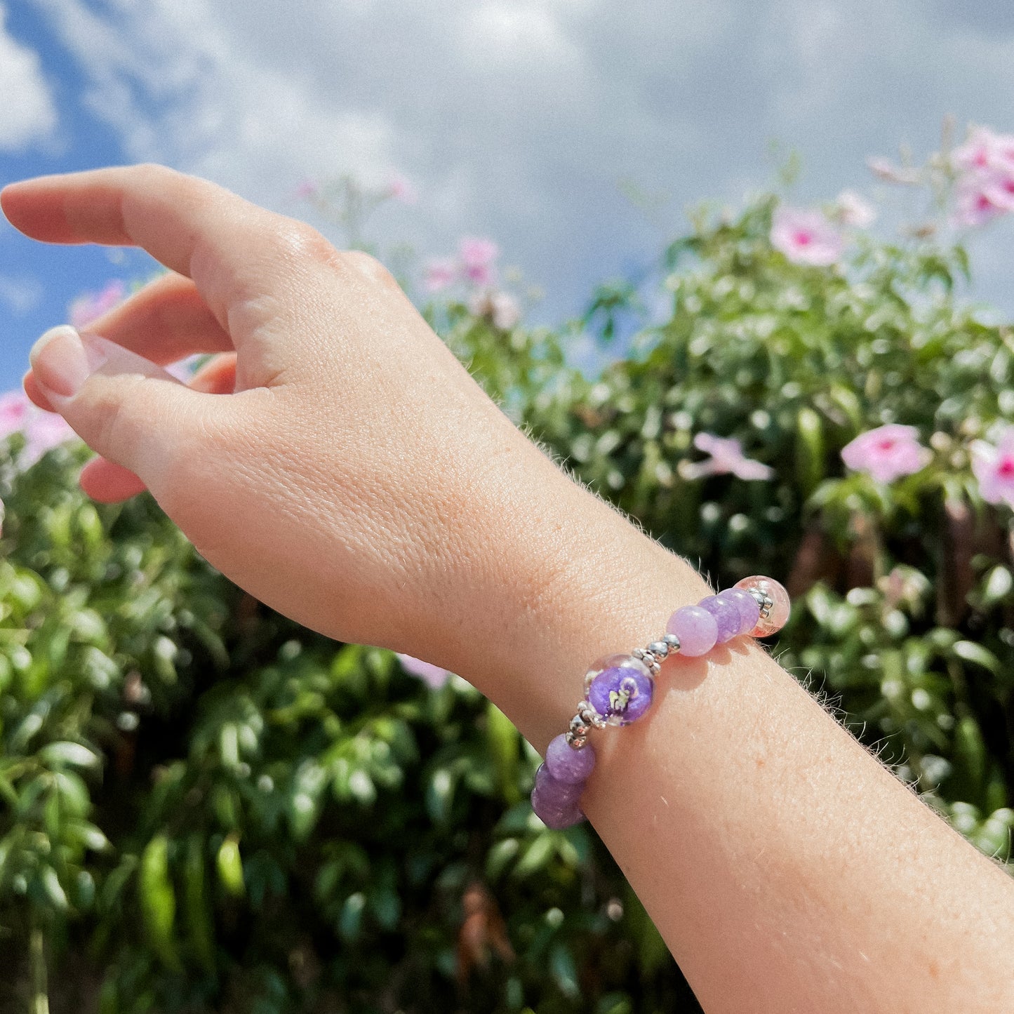 Australian Flower Series Rosary Bracelet - Inspired by Eileen O’Connor (lavender)