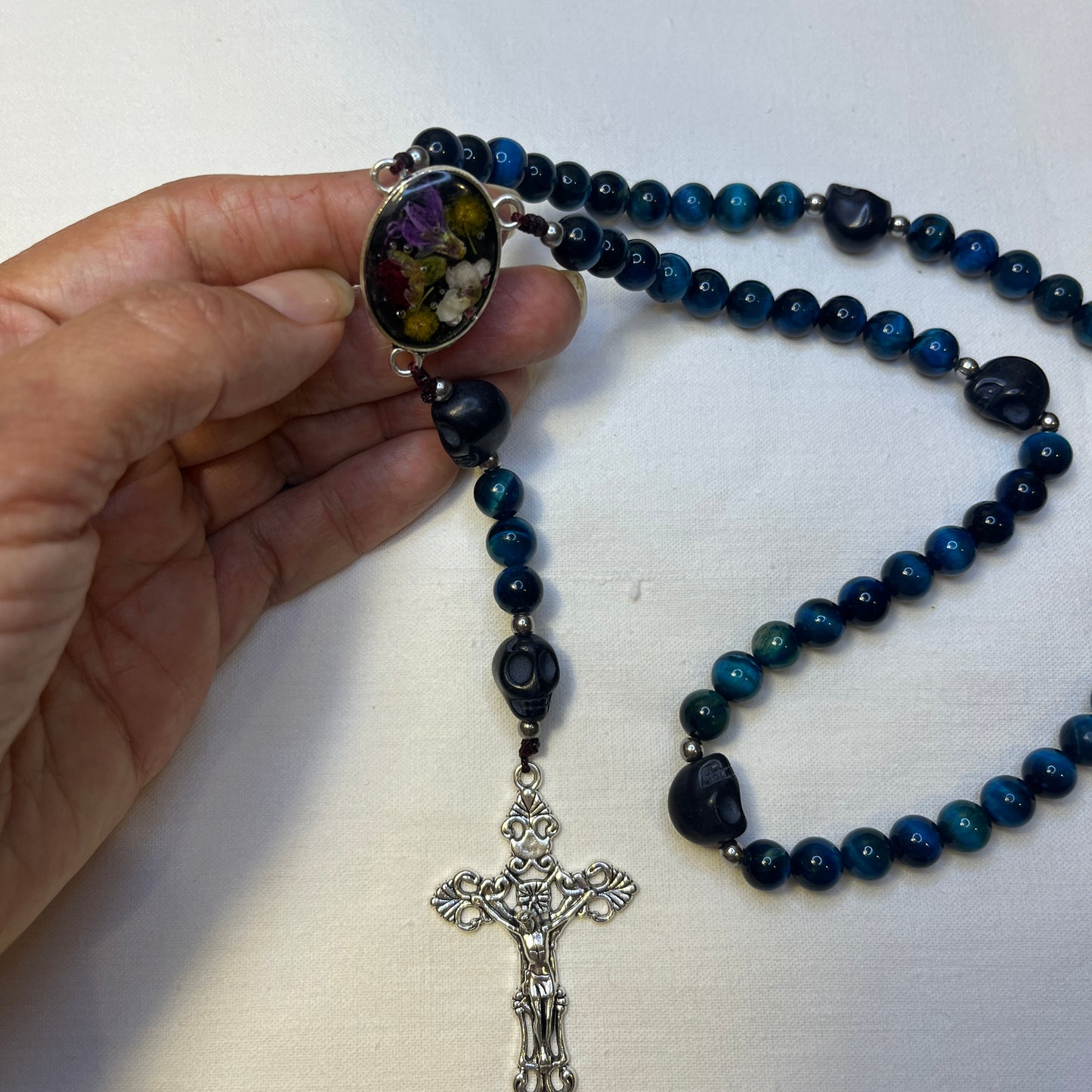 Momento Mori Rosary - Blue