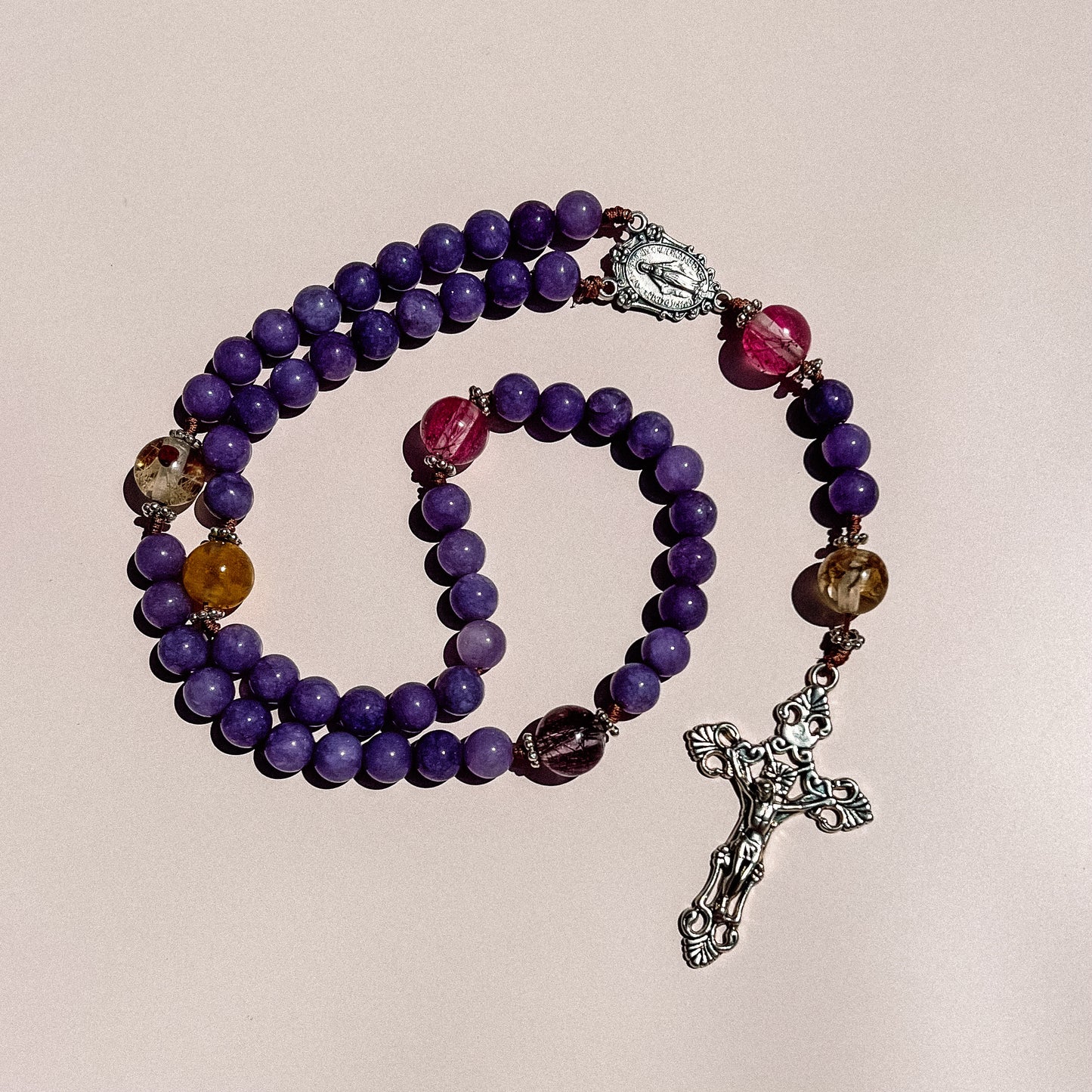 Rosary Inspired by Eileen O'Connor (lavender) - Australian Flower Series