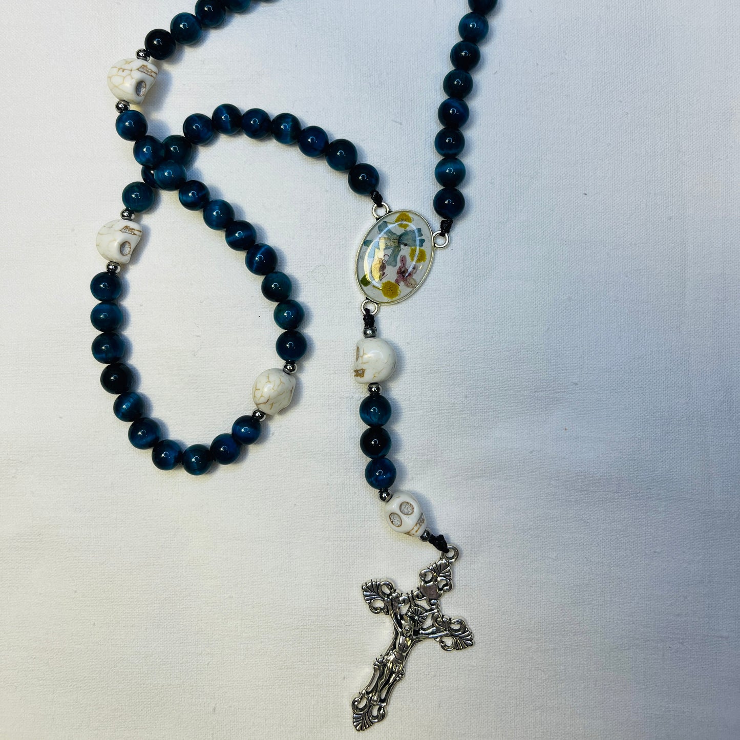 Momento Mori Rosary - Blue