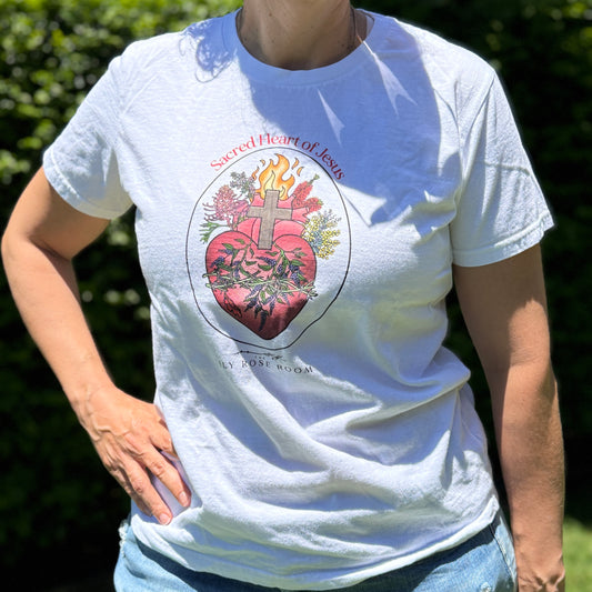 The Sacred Heart of Jesus Icon T-Shirt - Australian Flower Series
