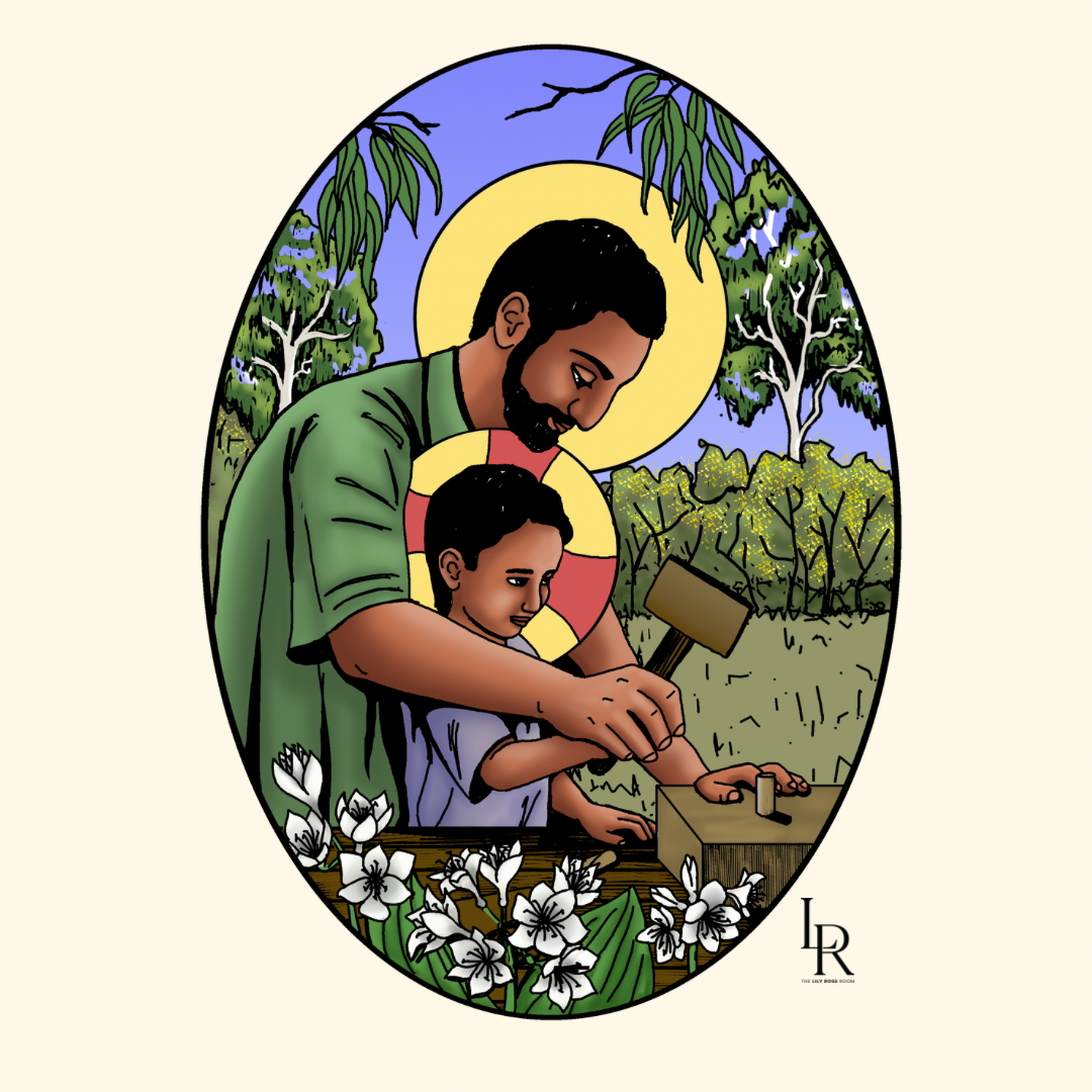 St Joseph Icon A4 Print