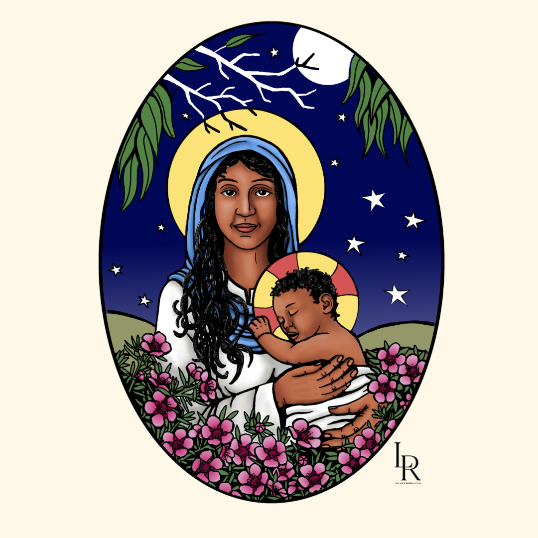 Mother Mary Icon A4 Print