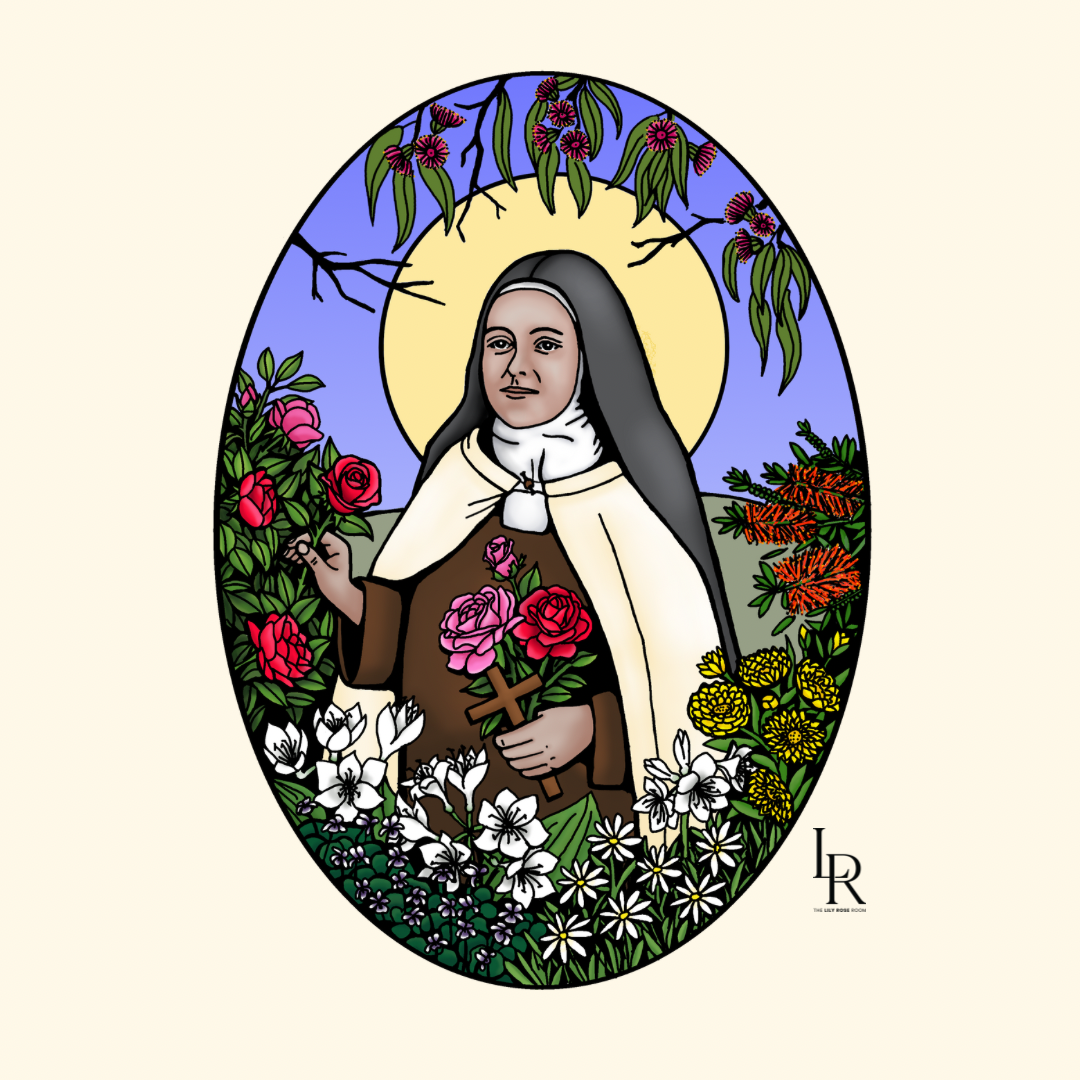 St Therese the little flower Icon A4 Print