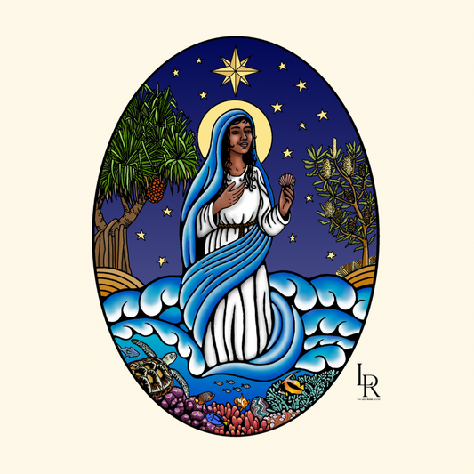 Our Lady Star of the Sea Icon A4 Print