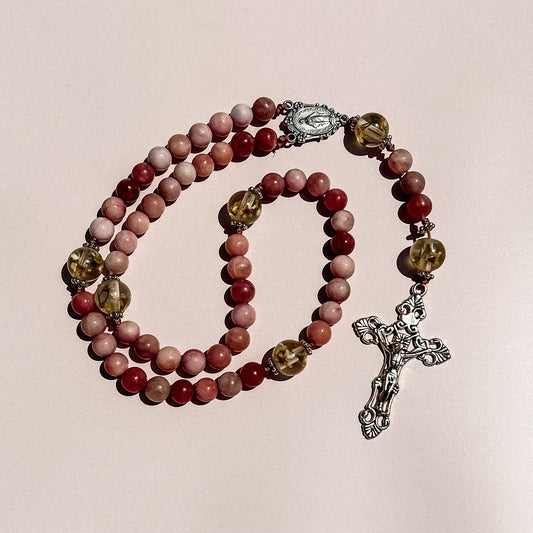 Australian Flower Series Rosary - Inspired by Mother Mary (Pink)