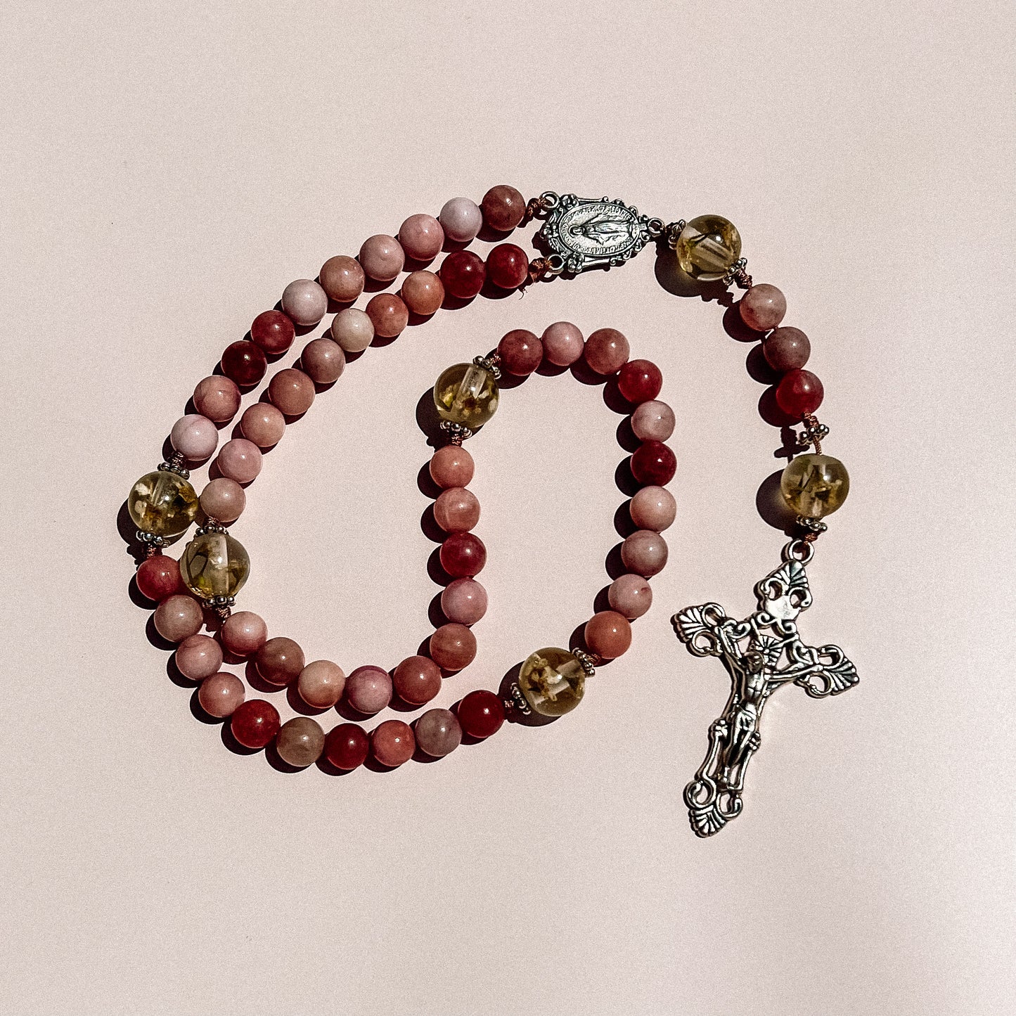 Rosary Inspired by Mother Mary (pink) -Australian Flower Series