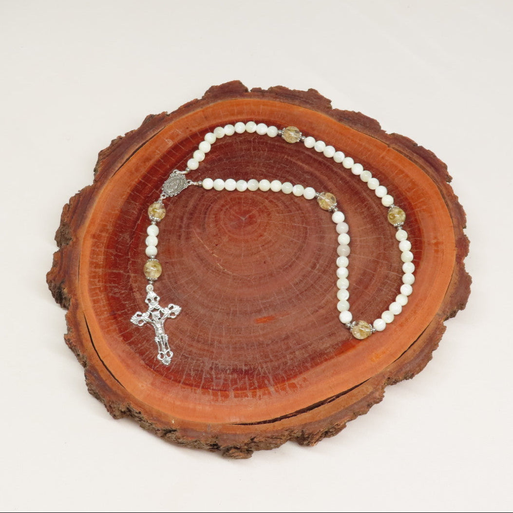 Mother of Pearl Rosary - Australian Flower Series