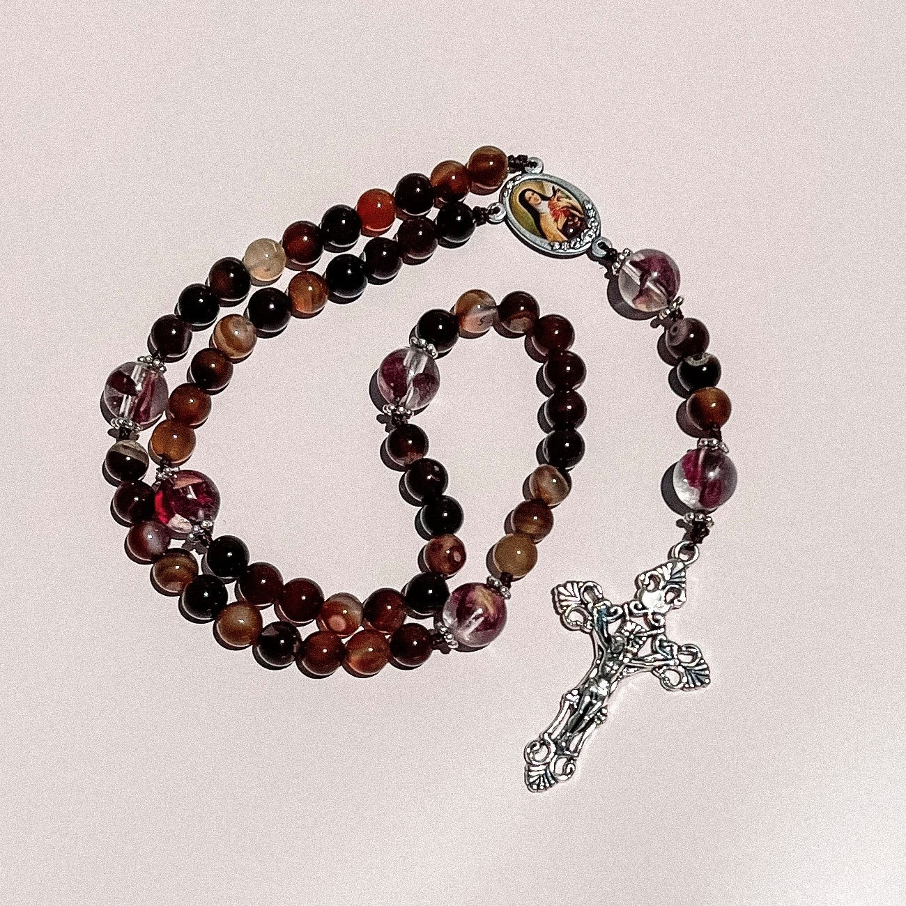 Australian Flower Series Rosary - Inspired by St Therese of Lisieux (Coffee)