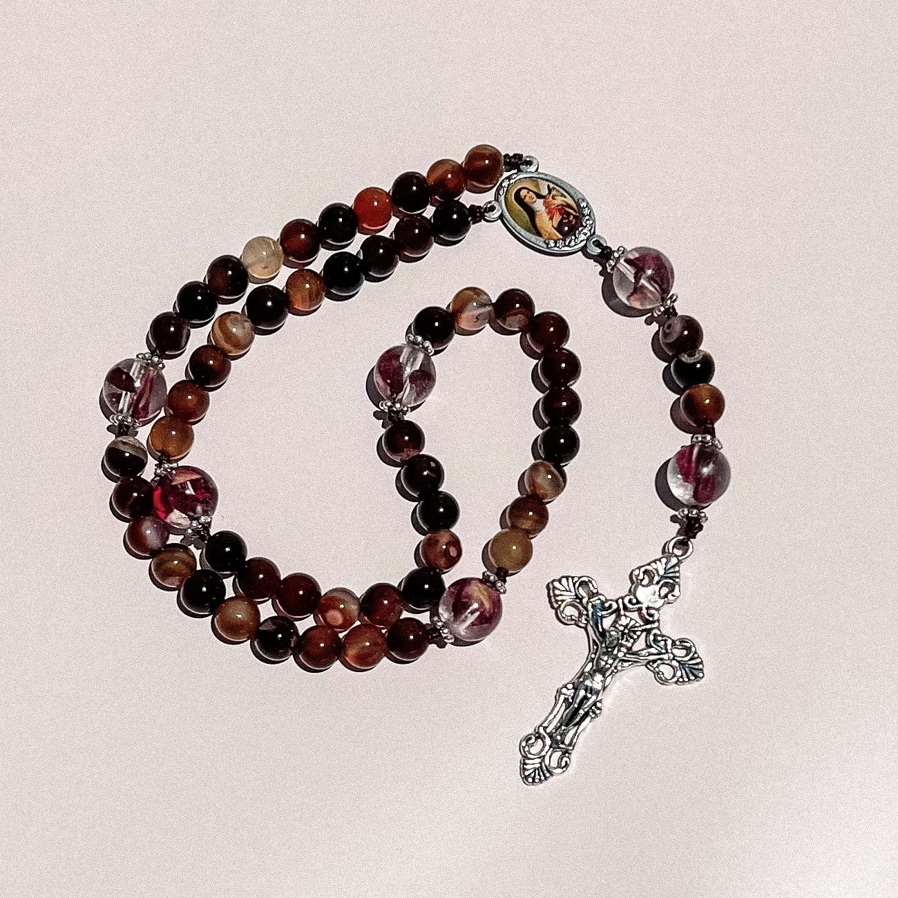 Rosary Inspired by St Therese of Lisieux (coffee) - Australian Flower Series
